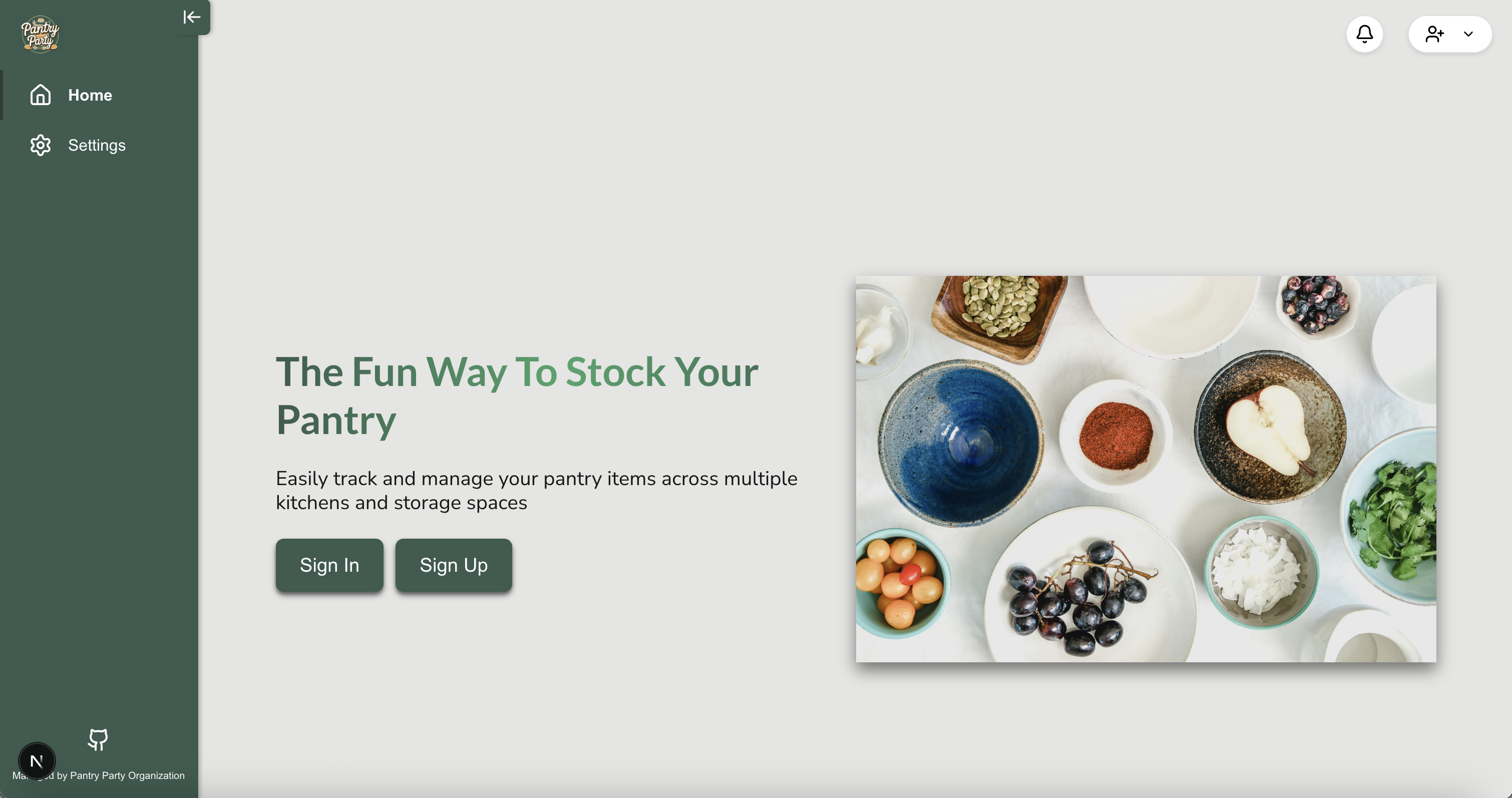signup page