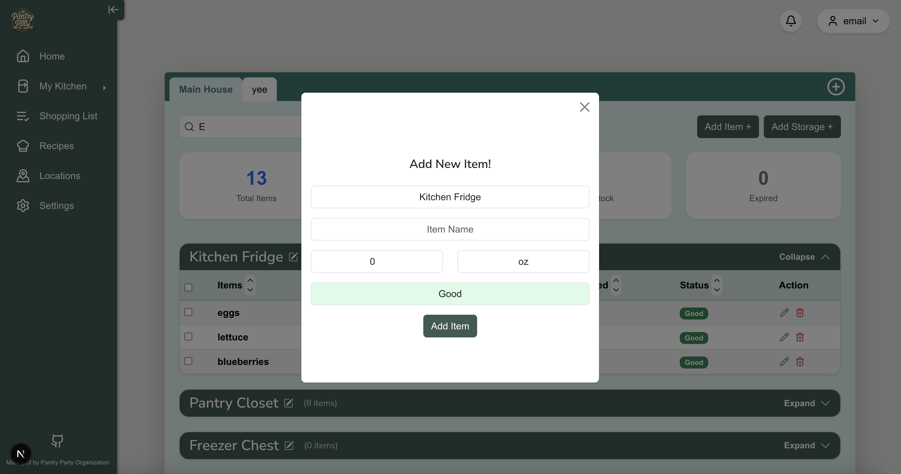 signup page