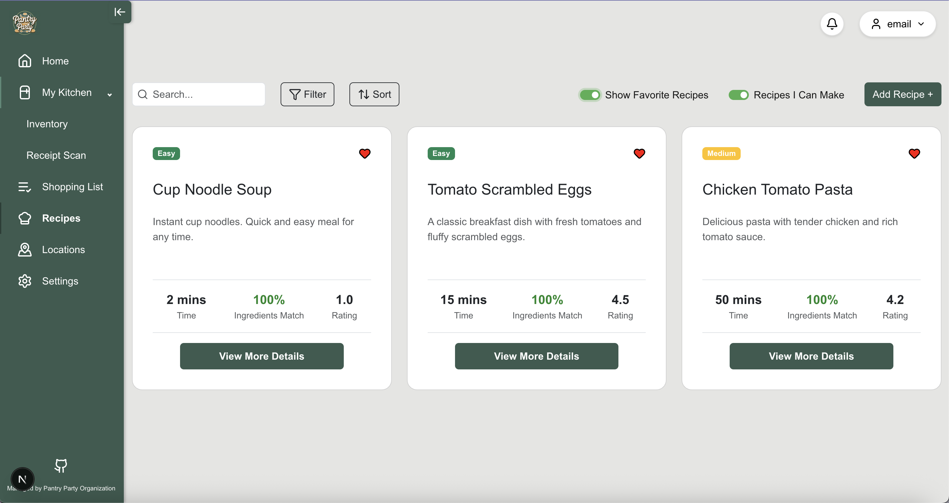 signup page