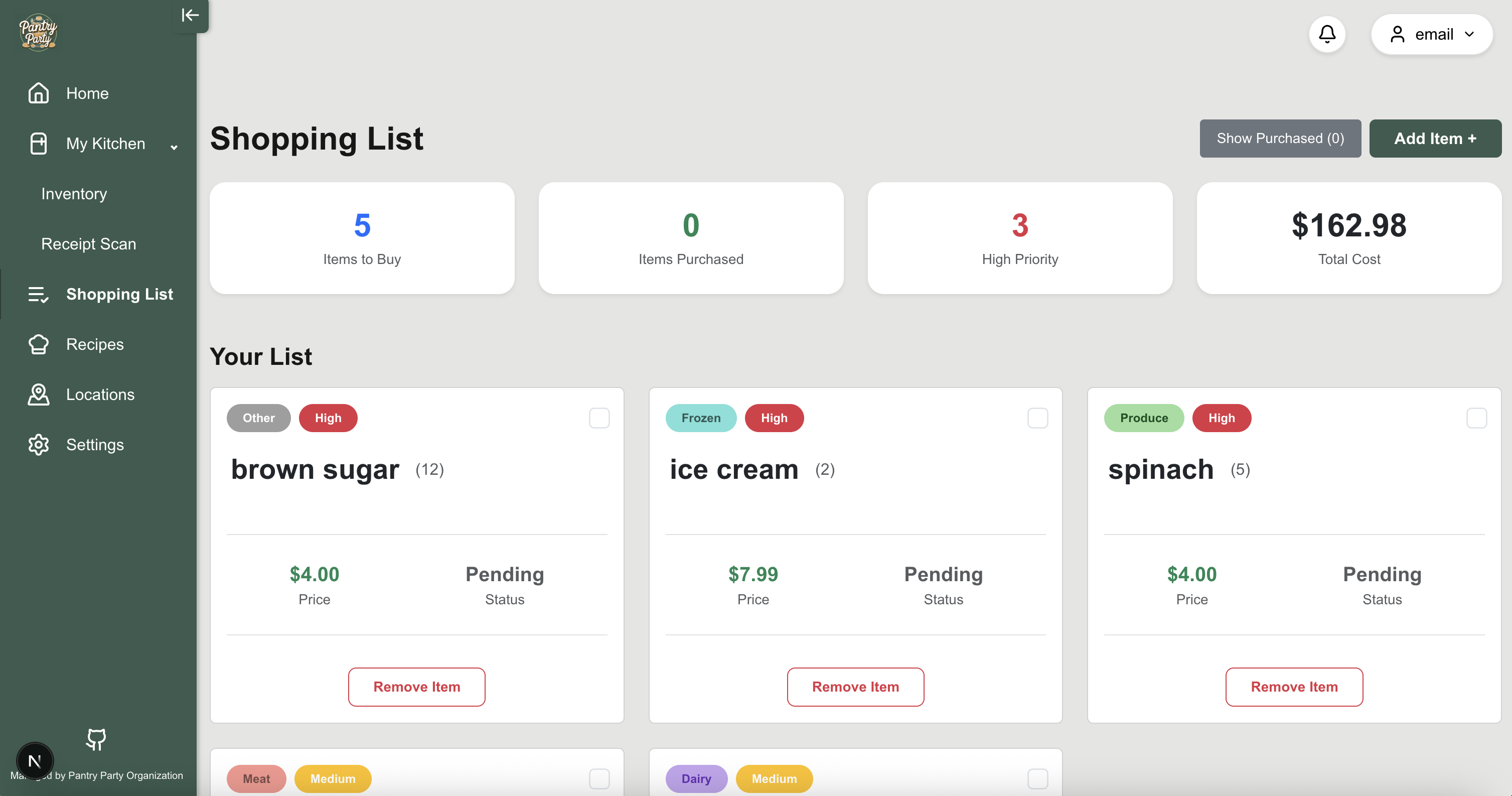 signup page