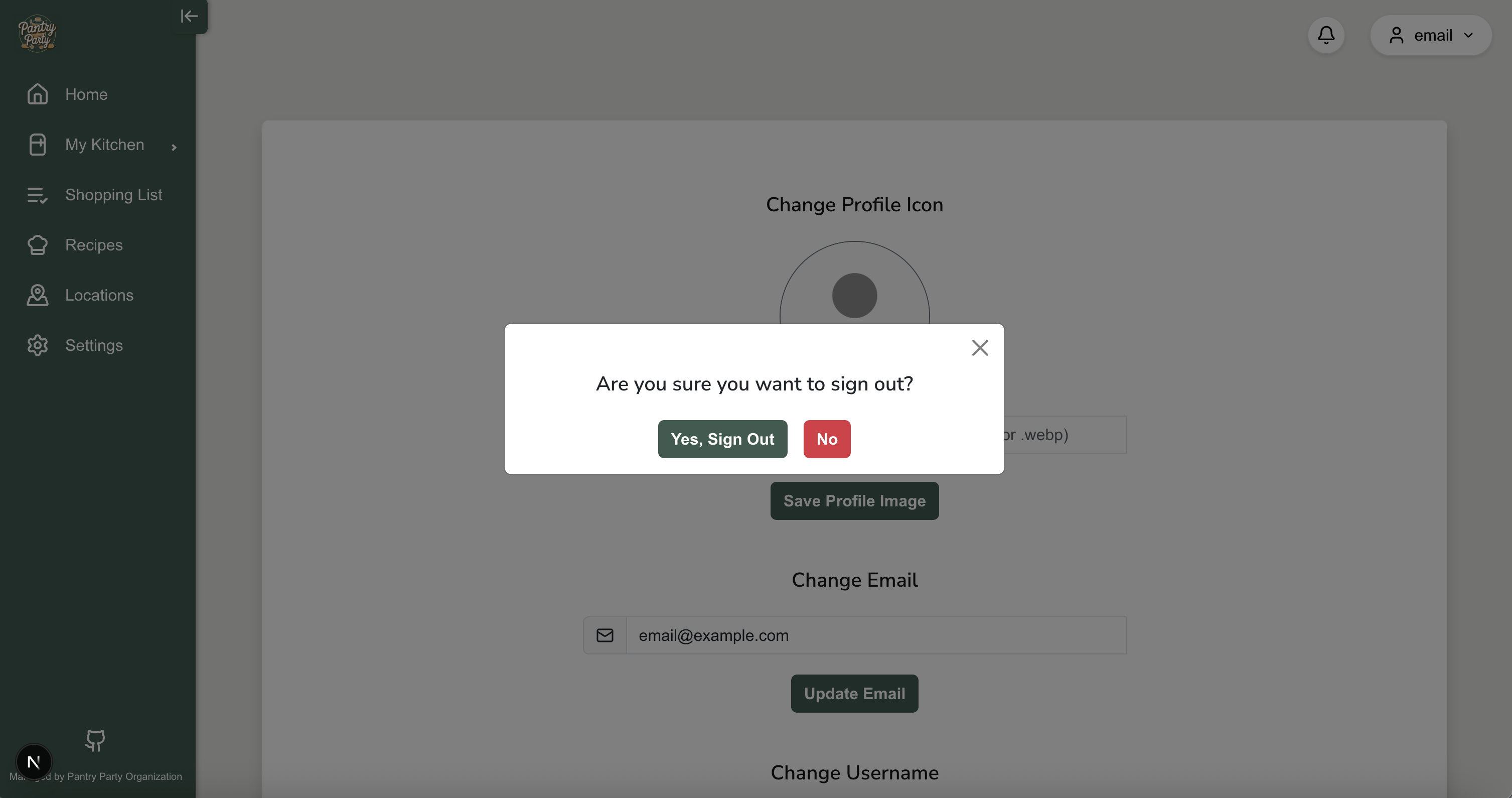 signup page