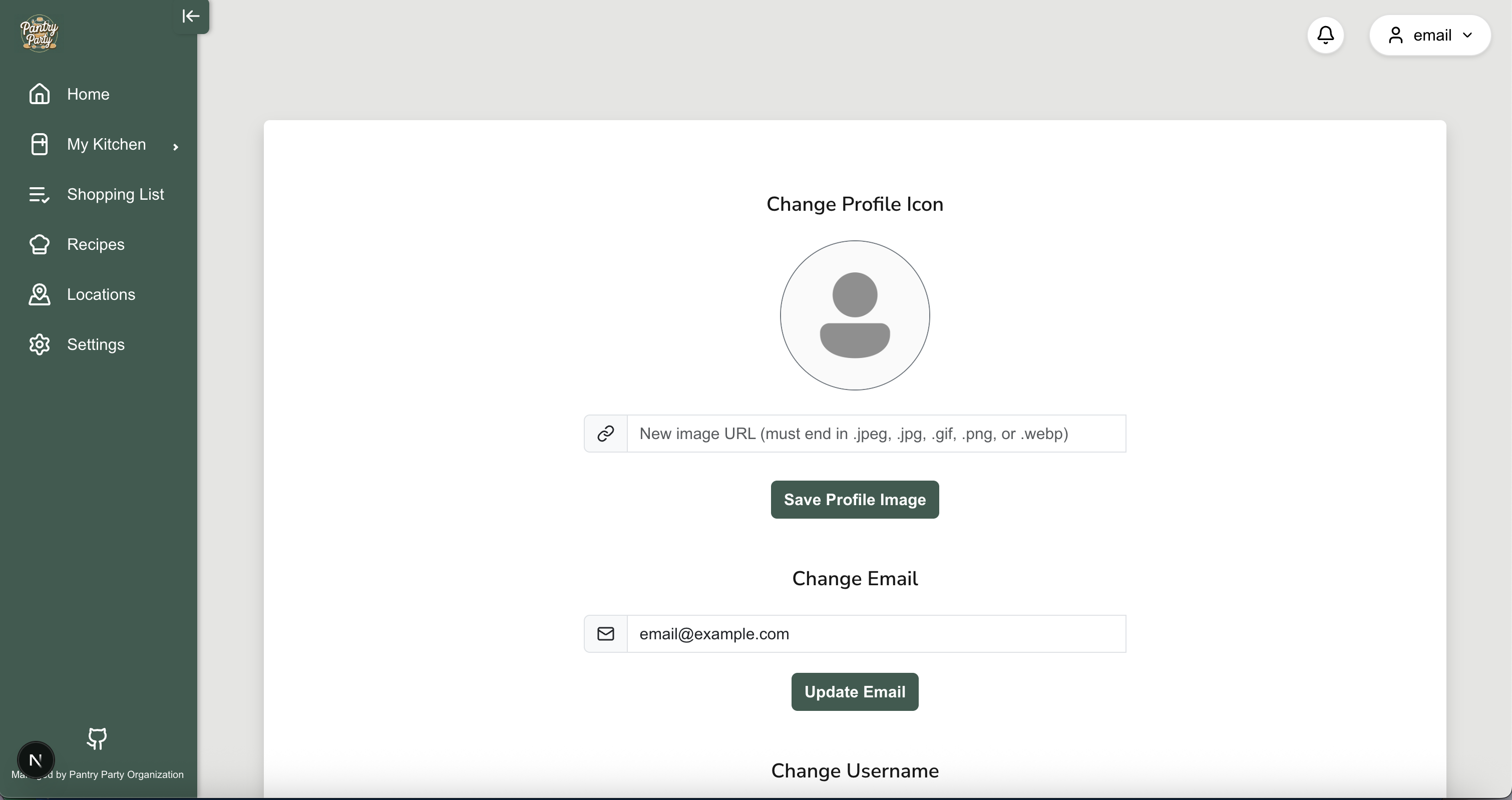 signup page